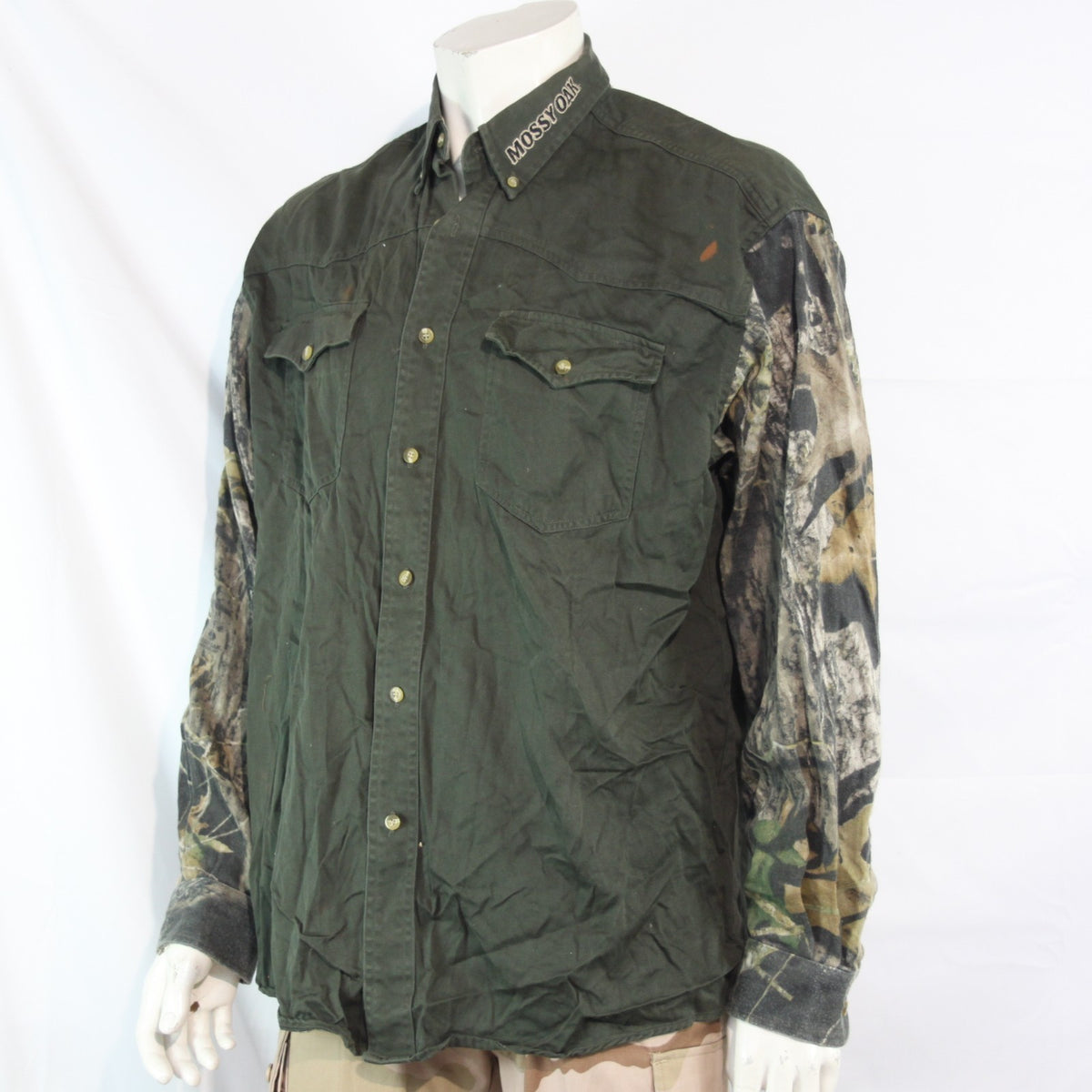 Mossy Oak Brushed Cotton Hunting Camouflage Shirt camo L 42-44" Chest (3606)