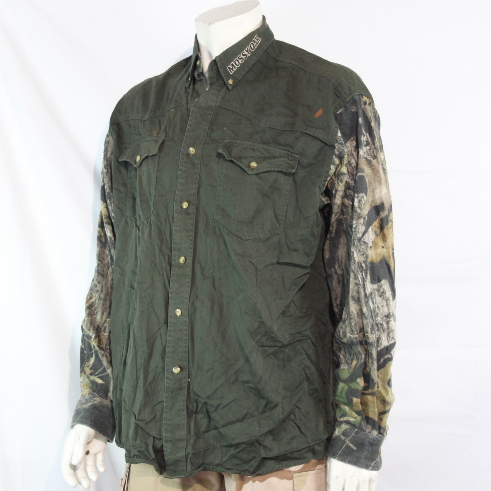 Mossy Oak Brushed Cotton Hunting Camouflage Shirt camo L 42-44" Chest (3606)