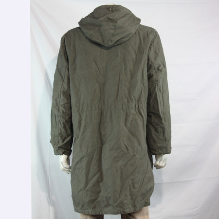 Vintage German Army Olive Parka Genuine Surplus Winter Coat Lined 42-44" (3795)