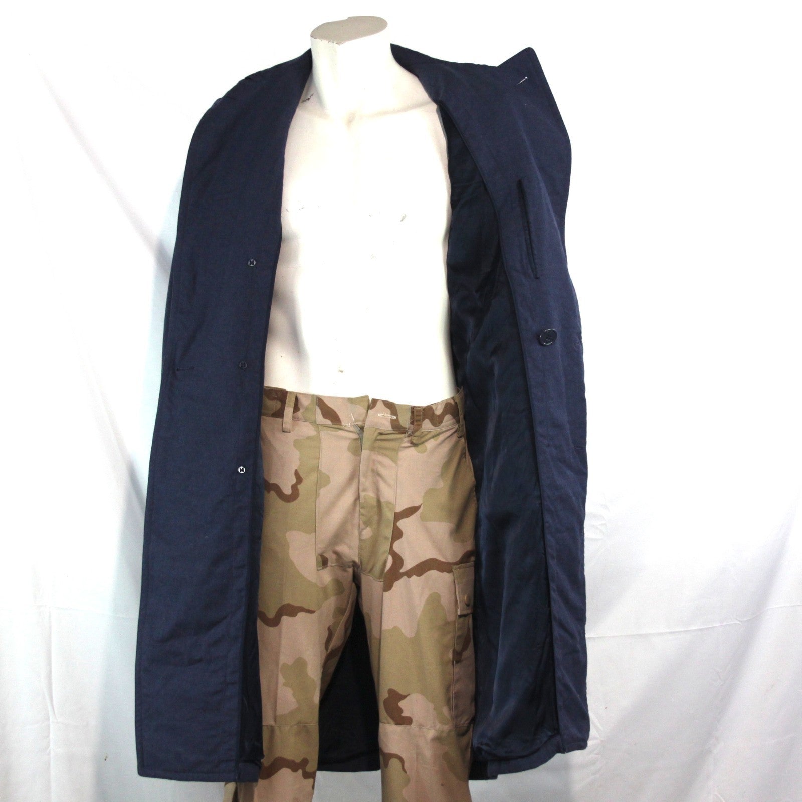 USAF US Airforce Wool Overcoat Vintage Genuine Surplus Blue Coat Winter (3615)
