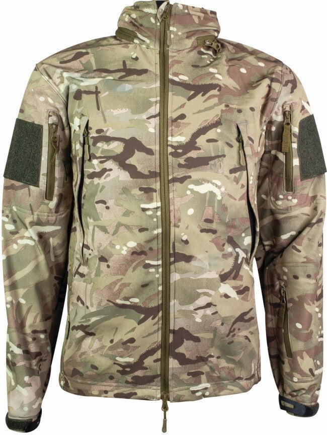 Highlander Tactical Hooded Softshell Jacket Water Resistant  Army Camo green