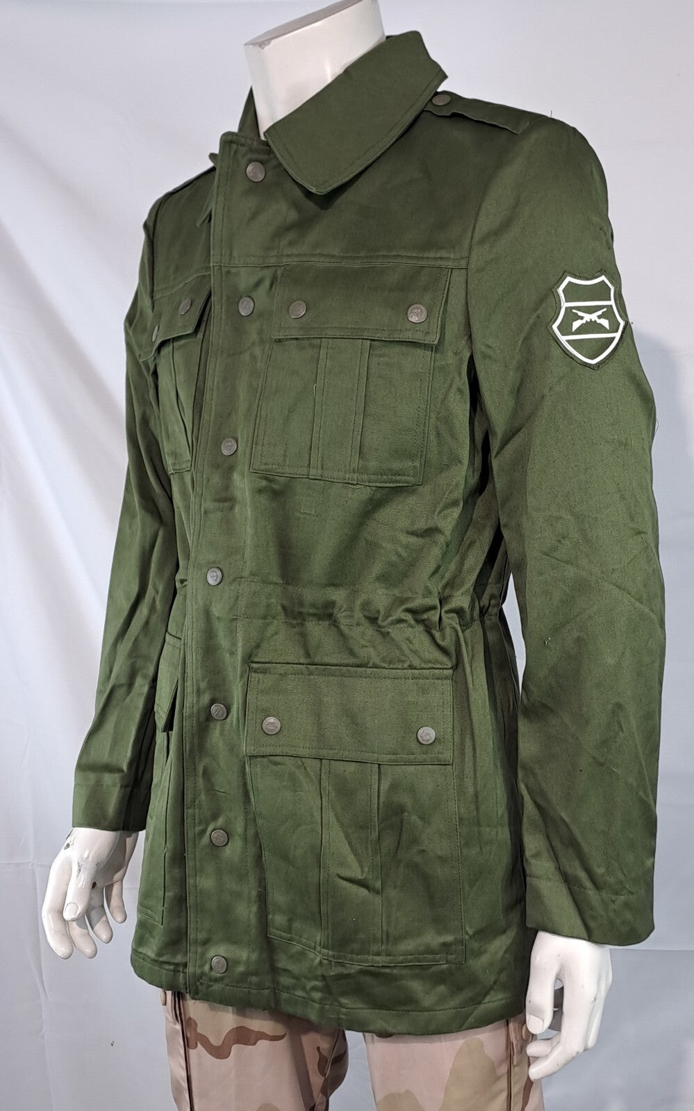 Genuine Surplus Hungarian Army Field Jacket Badged Canvas 38-40" Olive (3057B)