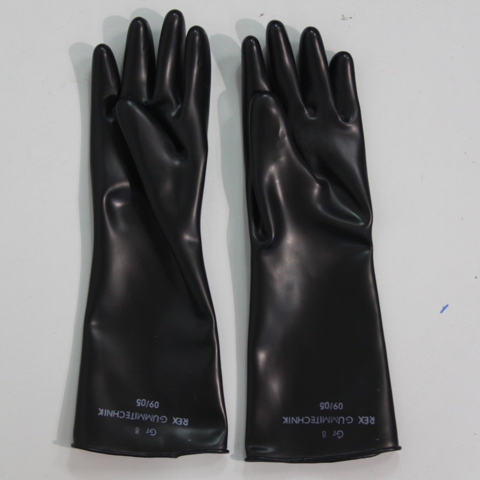 NEW Genuine Surplus German  Army Rubber Gloves Black  (4351)