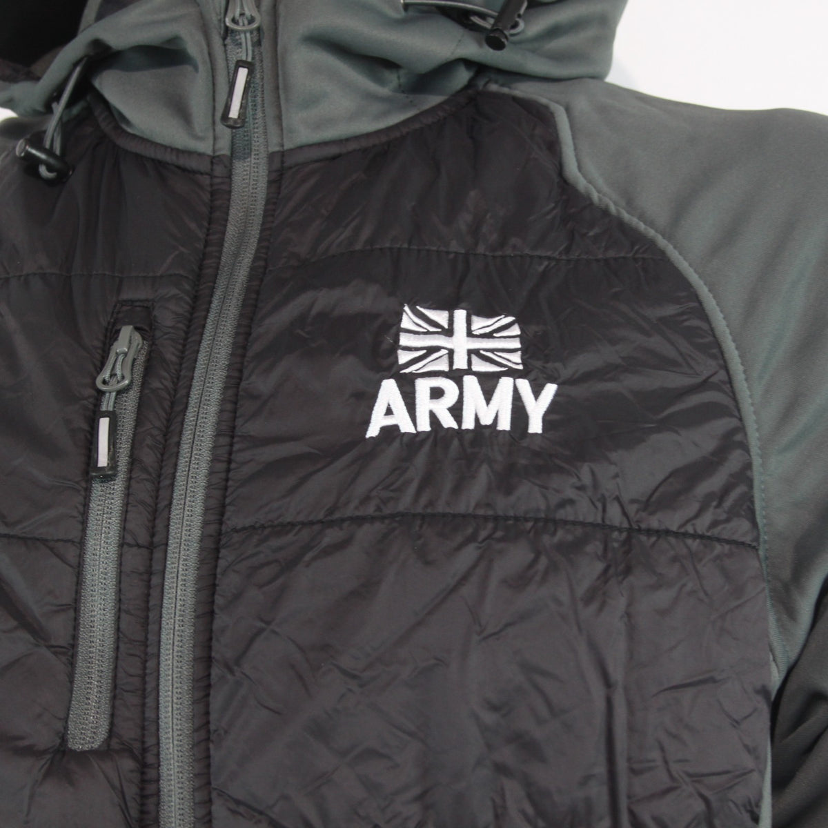 Genuine Surplus British Army Padded Lightweight Jacket Black Grey Printed (4284)