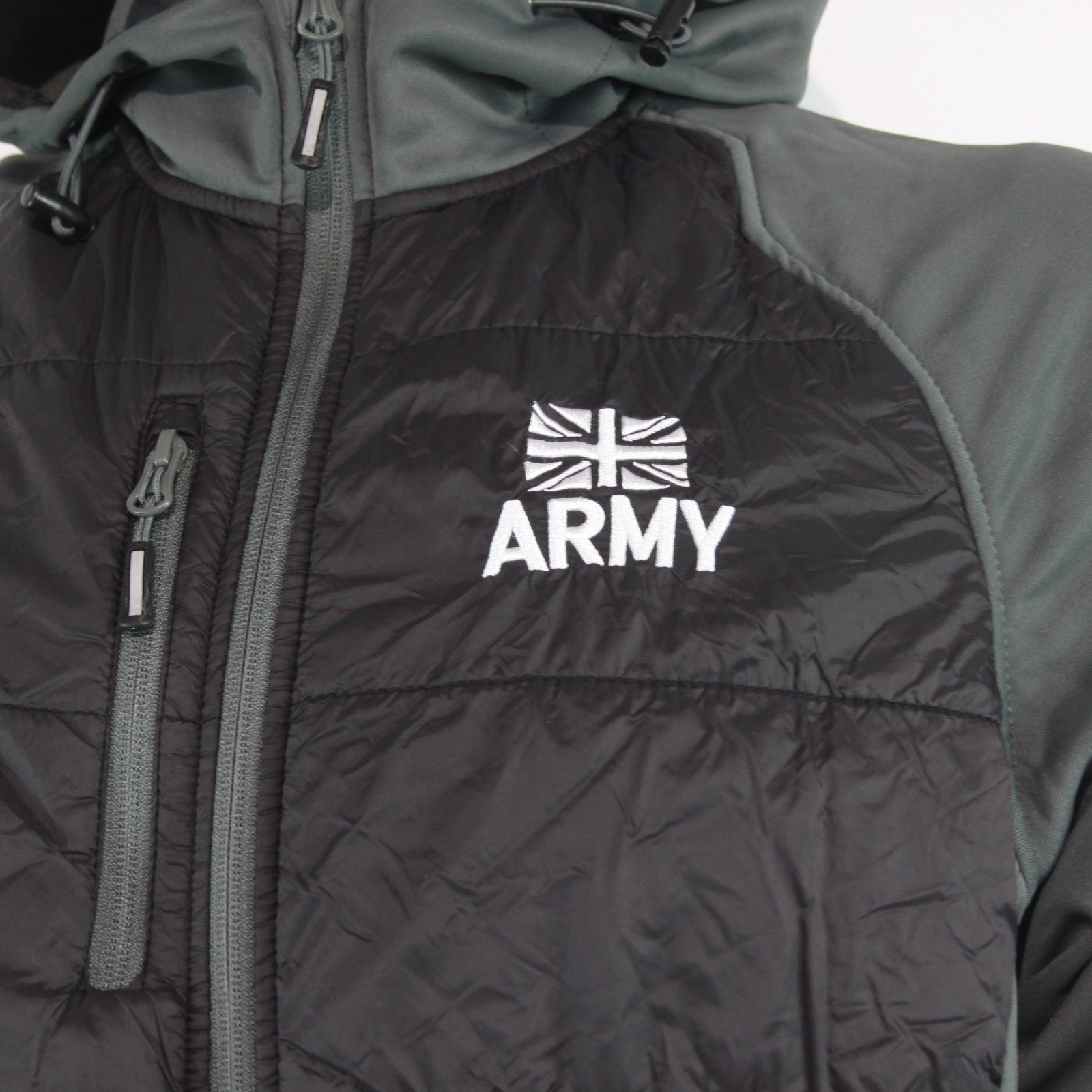 Genuine Surplus British Army Padded Lightweight Jacket Black Grey Printed (4284)