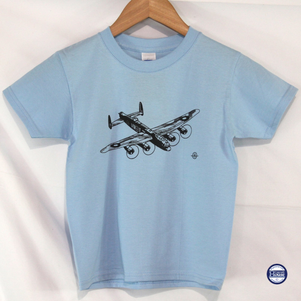 Kids Avro Lancaster Printed Military T-Shirt British Forces Childrens Blue