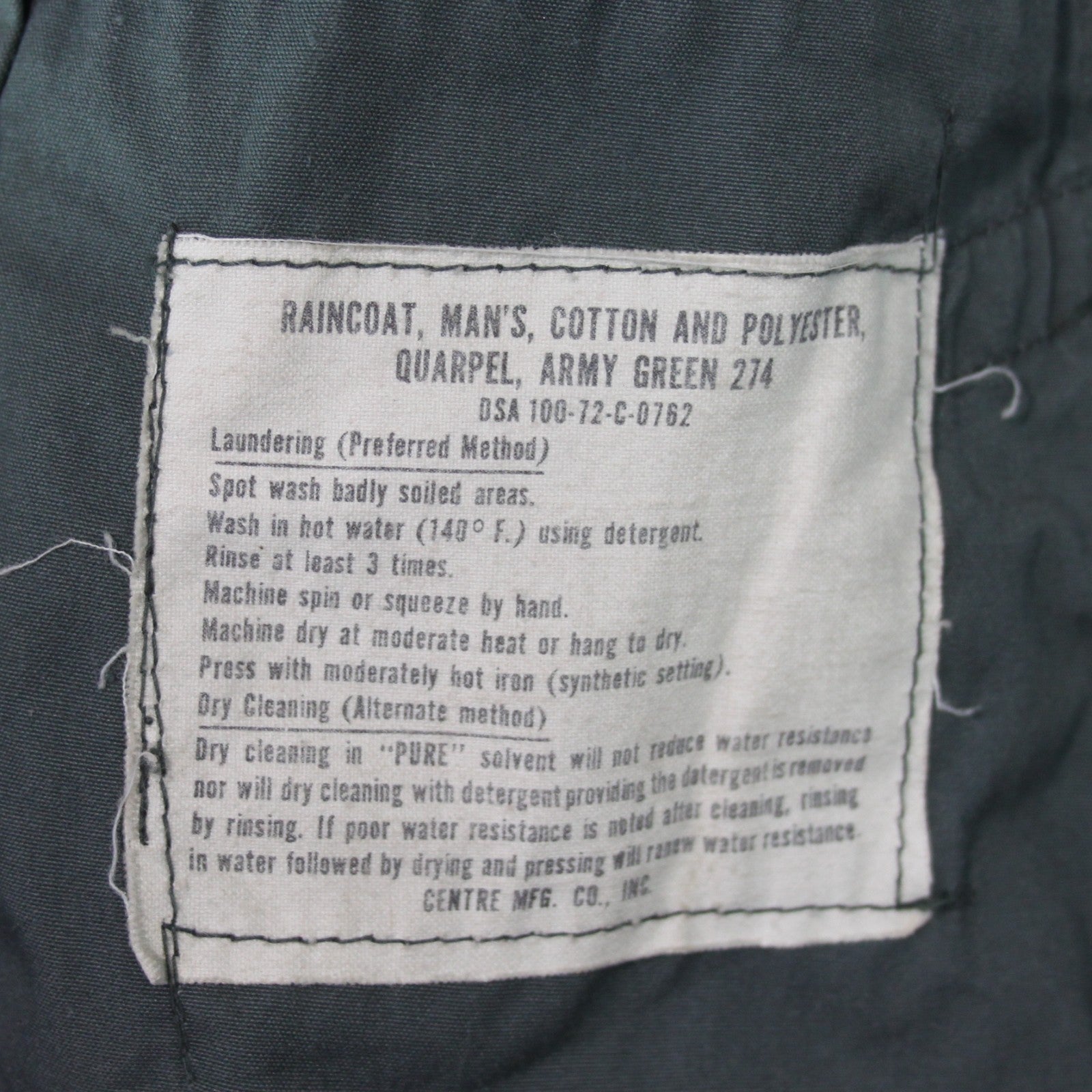 Genuine Surplus US Army Vintage Raincoat Trenchcoat Jacket Coat XS (3470)