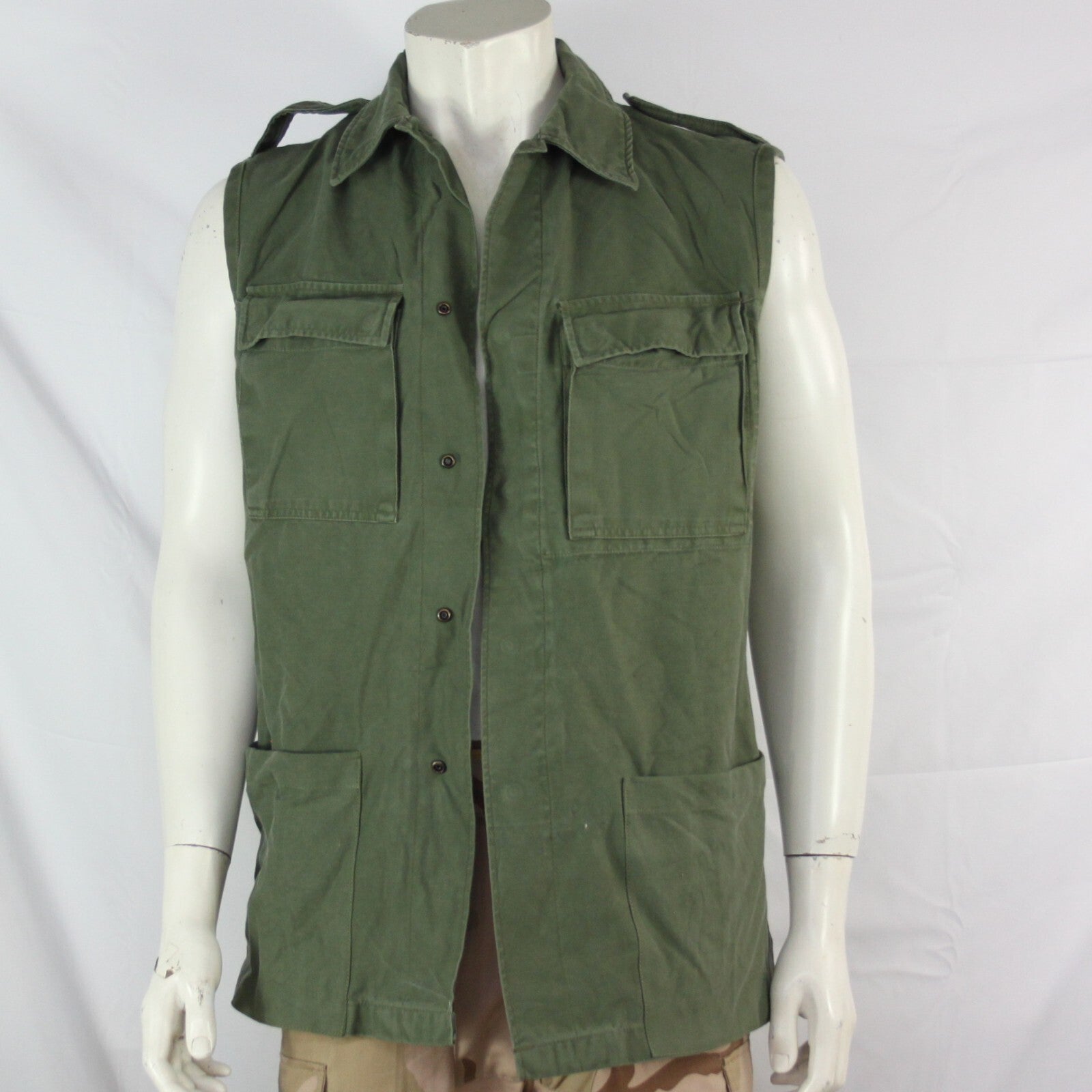 Genuine Surplus Dutch Jacket Coverted to Gilet Sleeveless Canvas 38" chest (3257