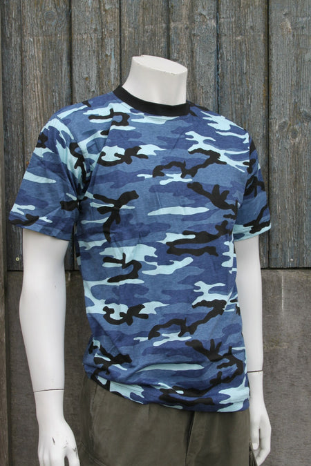 Highlander Blue Urban Cotton T-Shirt Camouflage Midnight Camo 