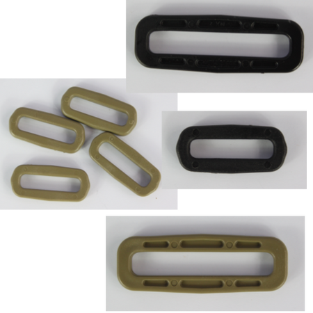 Square Ring Buckles Black Tan Plastic Loop Rucksacks Replacement All Sizes