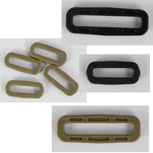 Square Ring Buckles Black Tan Plastic Loop Rucksacks Replacement All Sizes