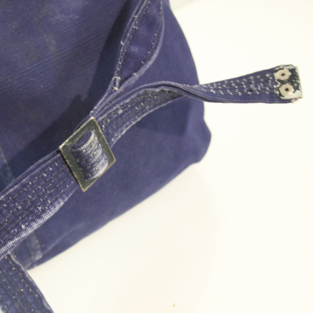 Vintage Genuine Surplus Romanian Army Military Side Bag Navy Blue Canvas (3874)