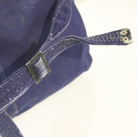 Vintage Genuine Surplus Romanian Army Military Side Bag Navy Blue Canvas (3874)