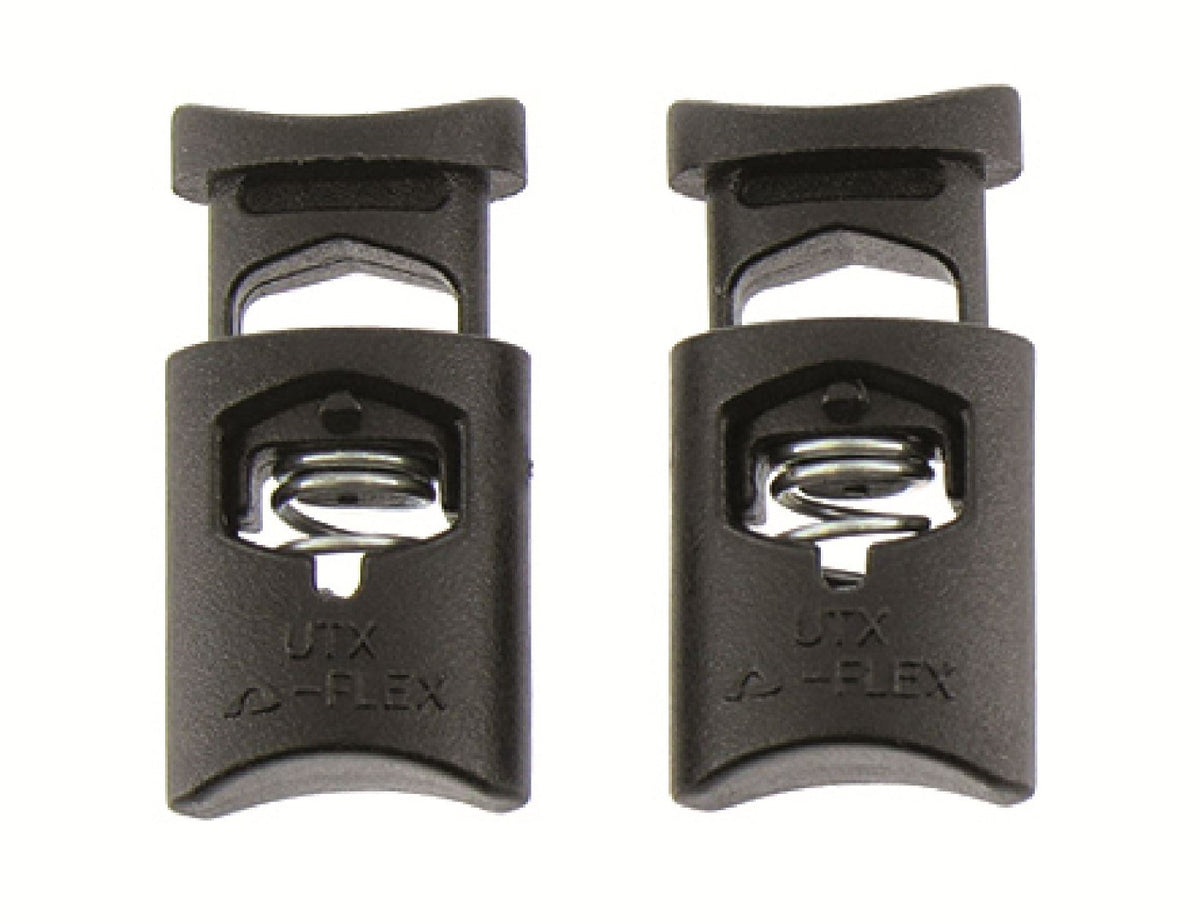 ED Highlander Eurocord Lock Euro Cord  Black Plastic Pair No Sew Rucksack Toggle