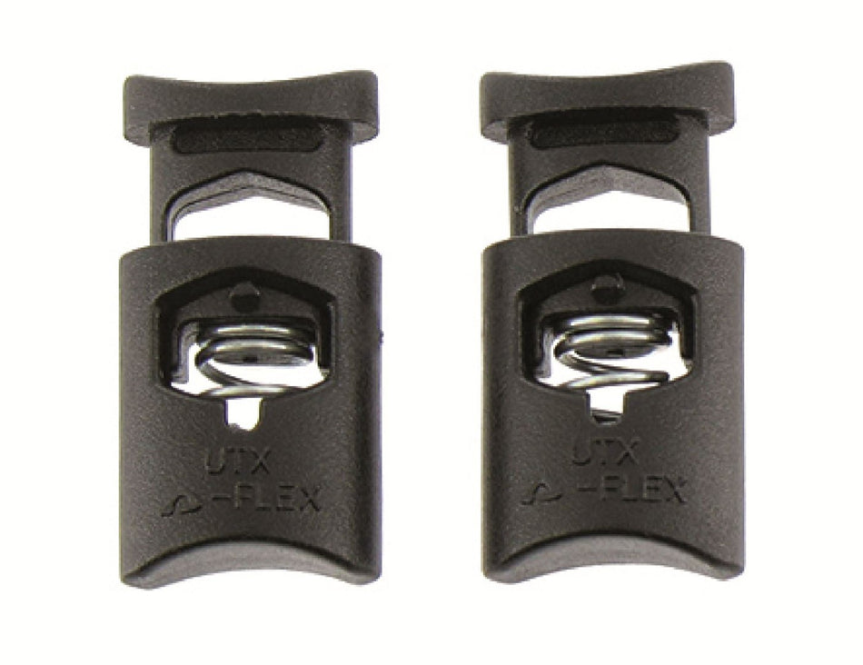 ED Highlander Eurocord Lock Euro Cord  Black Plastic Pair No Sew Rucksack Toggle