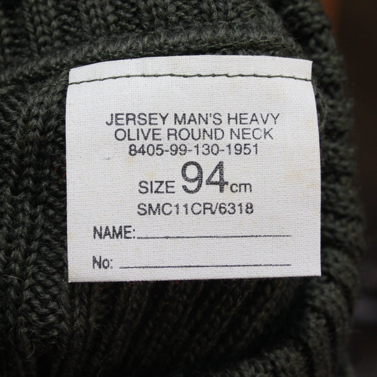 NEW British Army Olive Green Heavyweight Rib Jumper No Patches 34" Chest (4063)