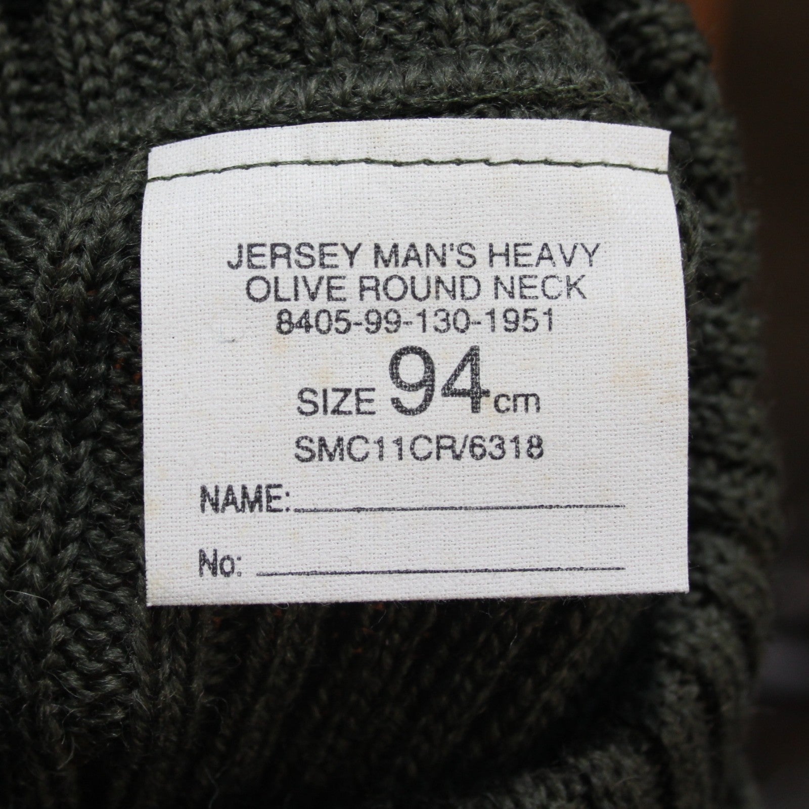 NEW British Army Olive Green Heavyweight Rib Jumper No Patches 34" Chest (4063)