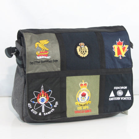 Upcycled RAF T-Shirt Badges Made into Exclusive Messenger Bag Aviation (4421)