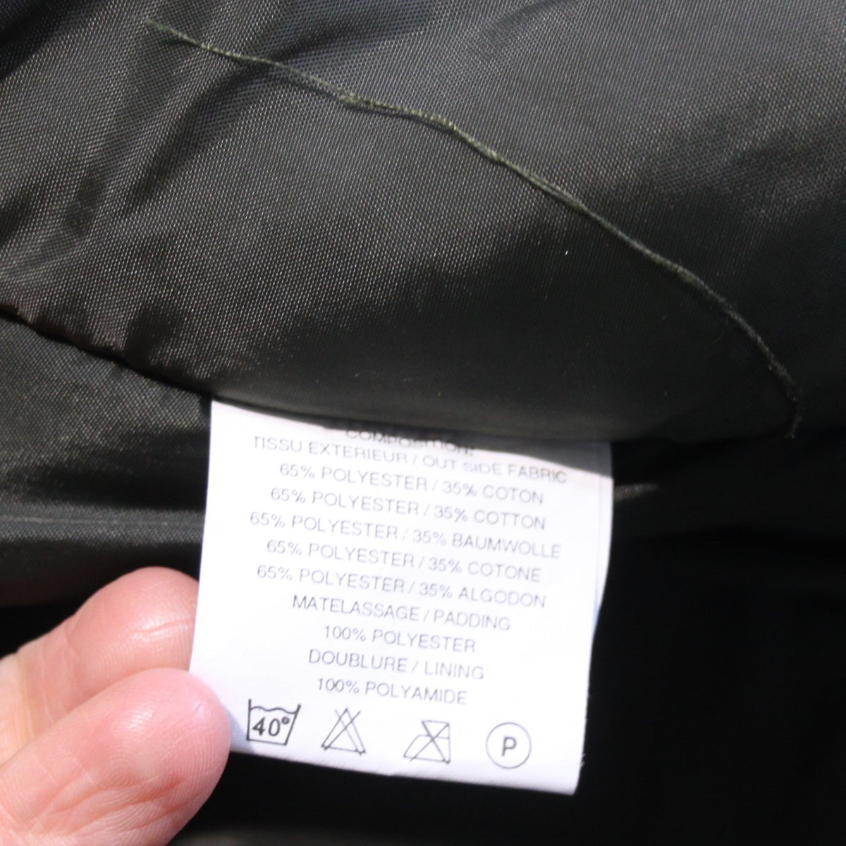 Padded Winter Coat Military Style Olive Green Quilted XXL 46-48" (3610)