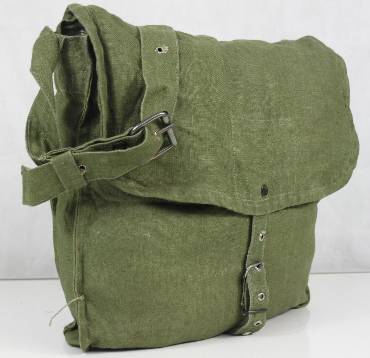 Genuine Surplus Bulgarian Army Side Bag Lightweight LINEN Vintage Gas Mask (3354