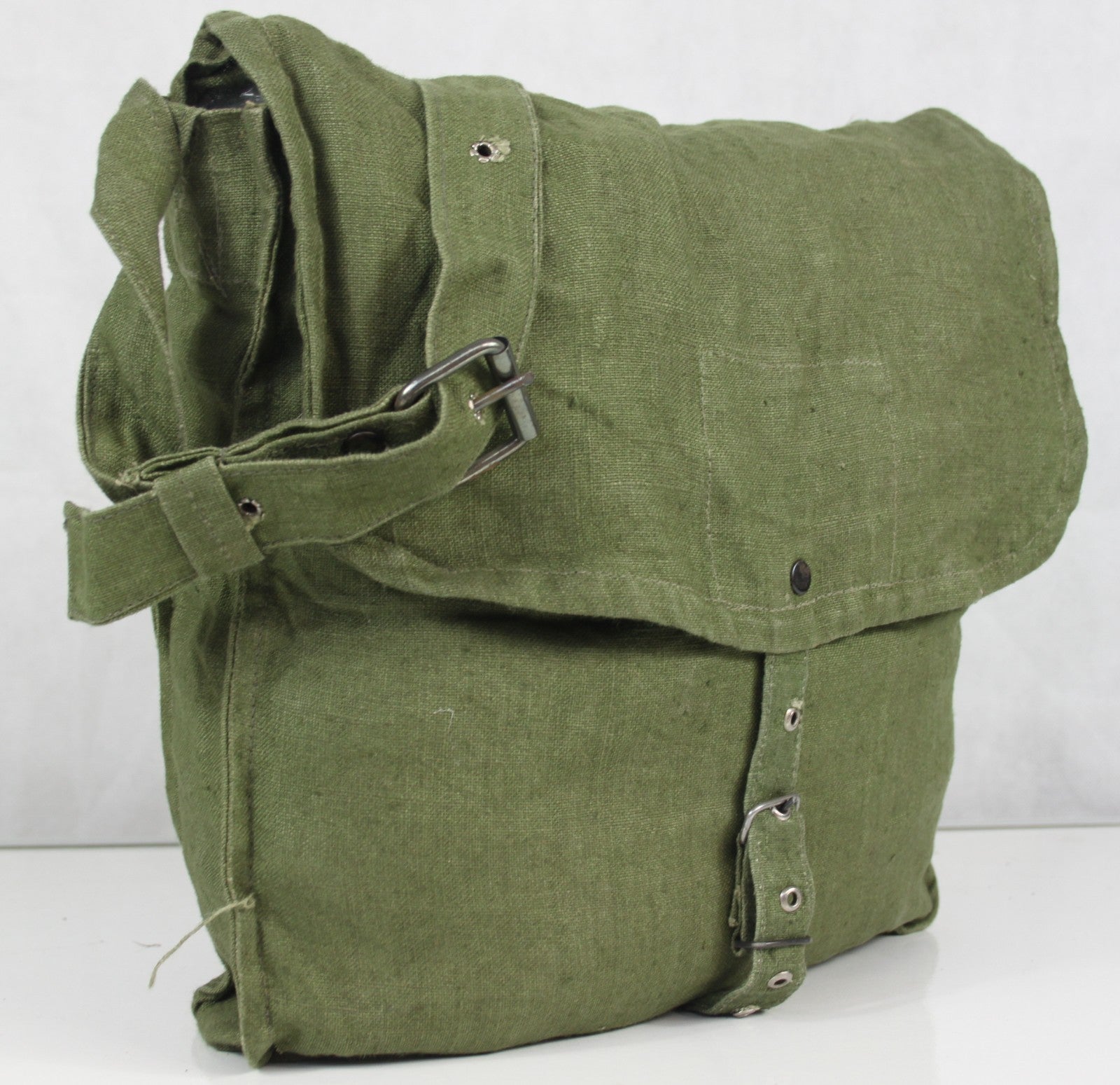 Genuine Surplus Bulgarian Army Side Bag Lightweight LINEN Vintage Gas Mask (3354