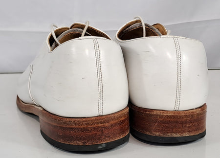 British Naval Tropical Shoes White Leather Size 3 wide Male/Female  (1728)