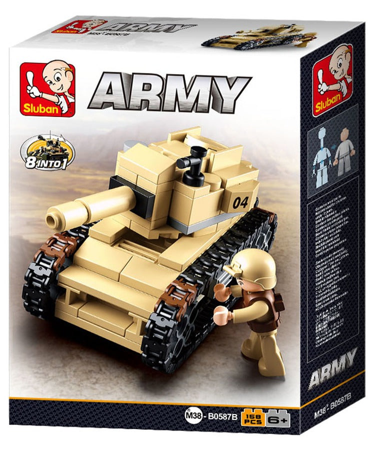 Army Tank Kids Construction Brick Set Sluban 158 pieces Military B0587B