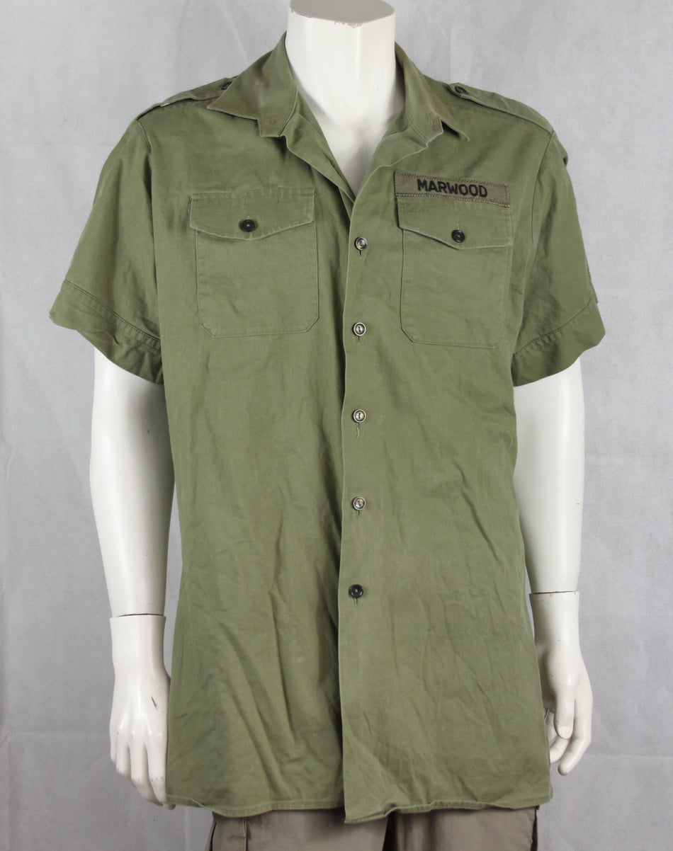 Genuine Surplus Vintage British Army Cotton Working Shirt Olive Short SL 4050