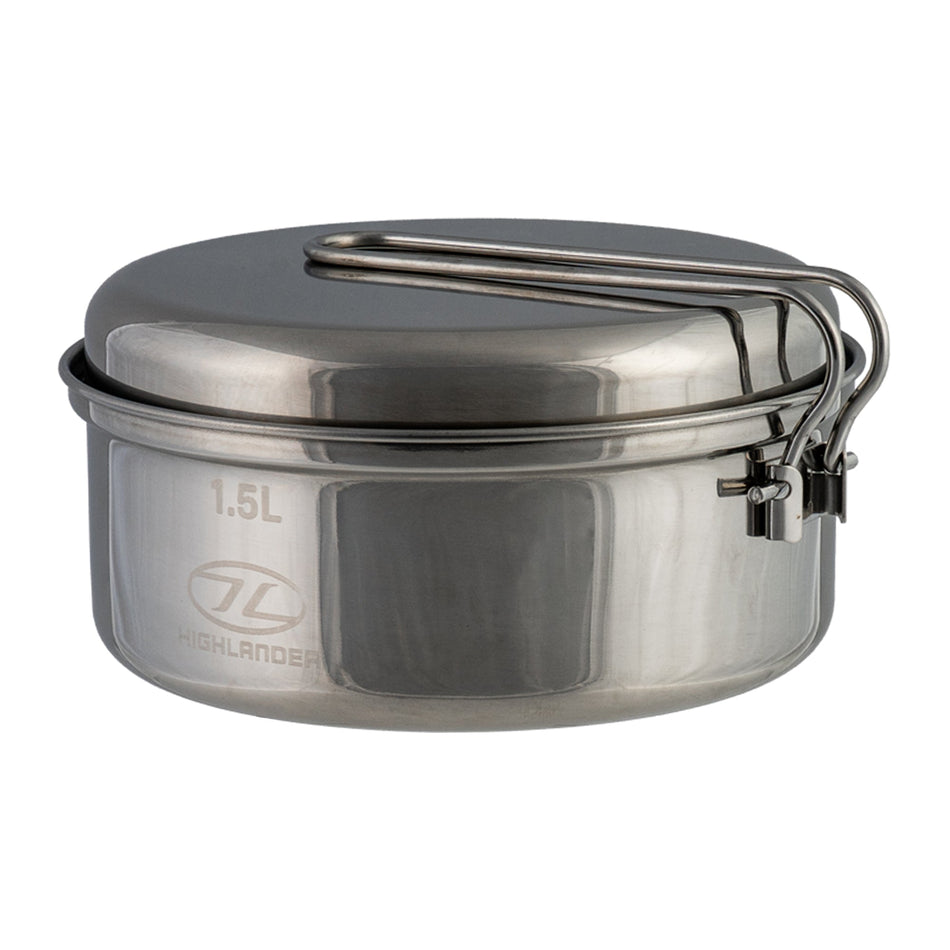 Billy Camping Pot Steel 1.5 Litre Billy Can Saucepan Camping Highlander (CP299)