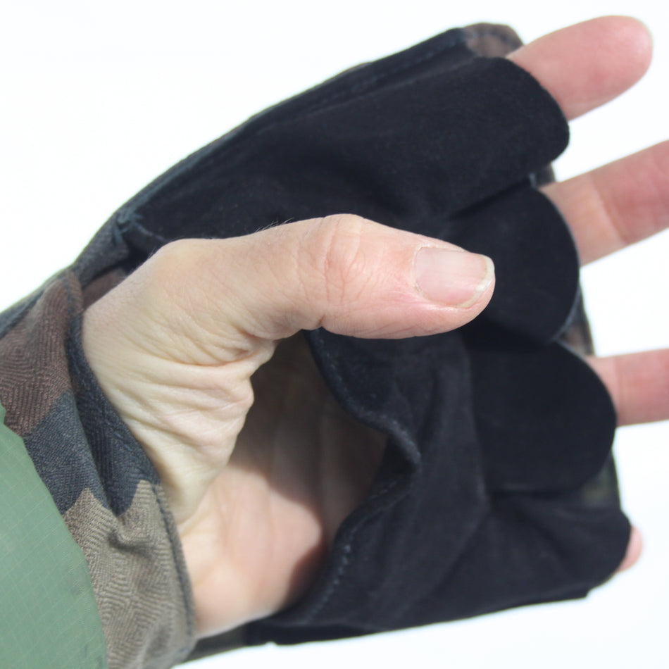 Genuine Surplus French Army Fingerless Gloves Mitts Hand Protectors (3919)
