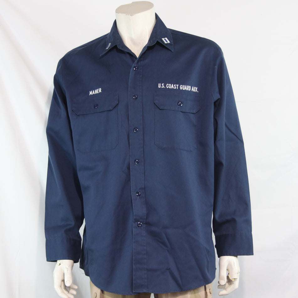 US Coastguard Poly/Cotton Shirt Vintage Genuine Surplus Blue XL 46-48" (4300)
