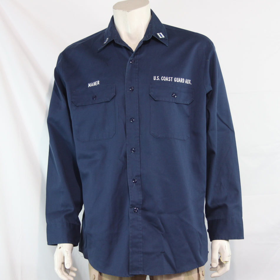 US Coastguard Poly/Cotton Shirt Vintage Genuine Surplus Blue XL 46-48" (4300)