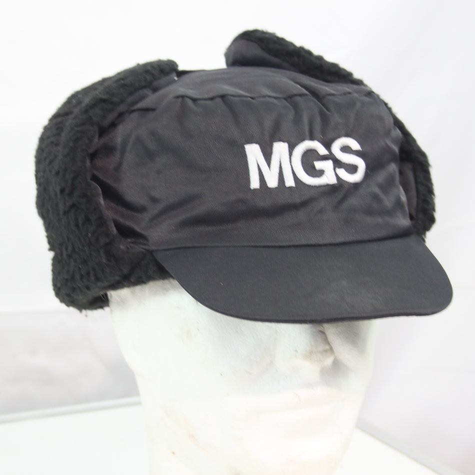 Military Guard Service Embroidered Winter Hat Cap Fleece Lined Black Large (4347)