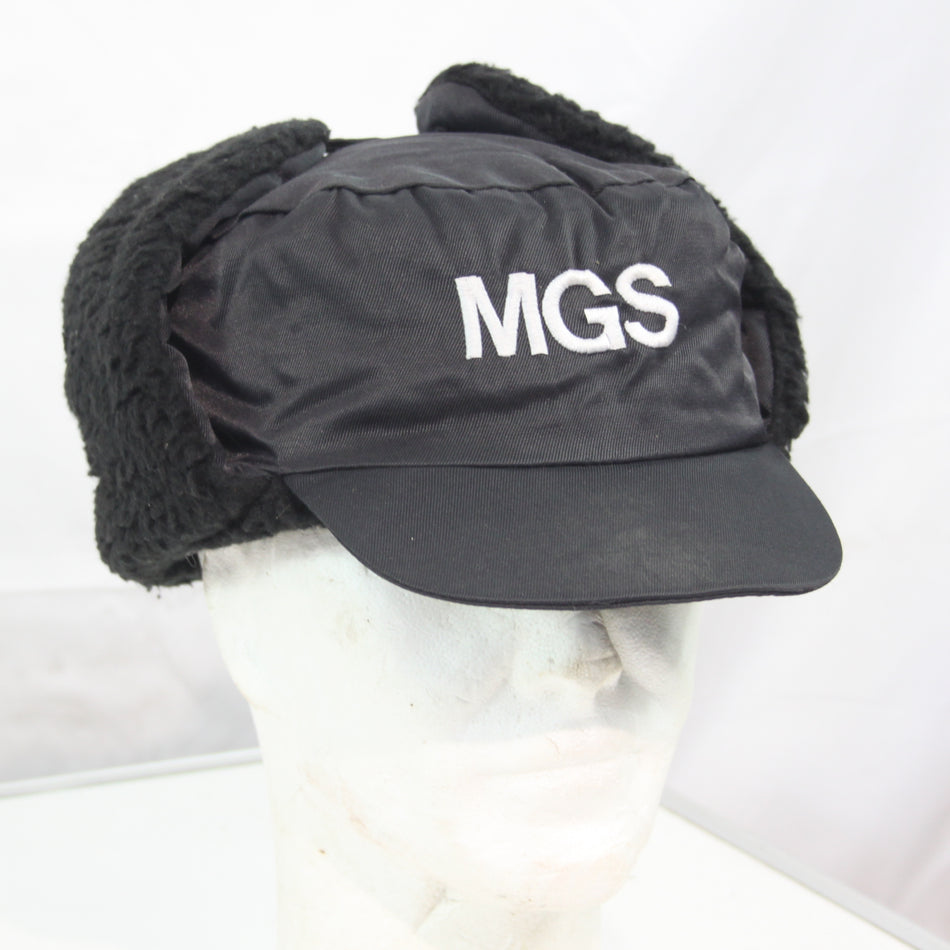 Military Guard Service Embroidered Winter Hat Cap Fleece Lined Black Large (4347)