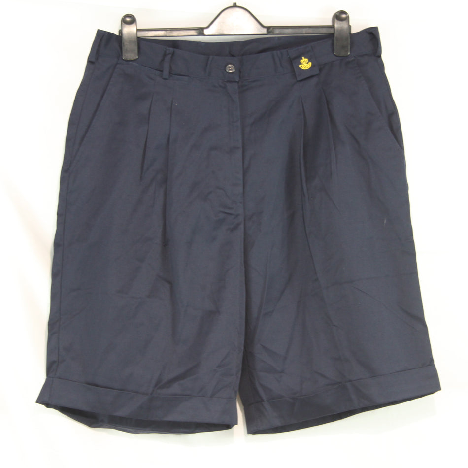 Genuine Surplus Womens Spanish Post Office Shorts Navy Blue Pleat Front UK 18 4371