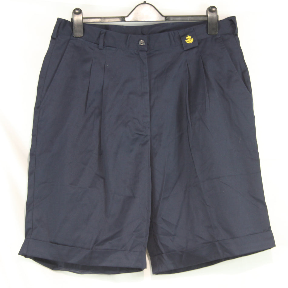Genuine Surplus Womens Spanish Post Office Shorts Navy Blue Pleat Front UK 18 4371