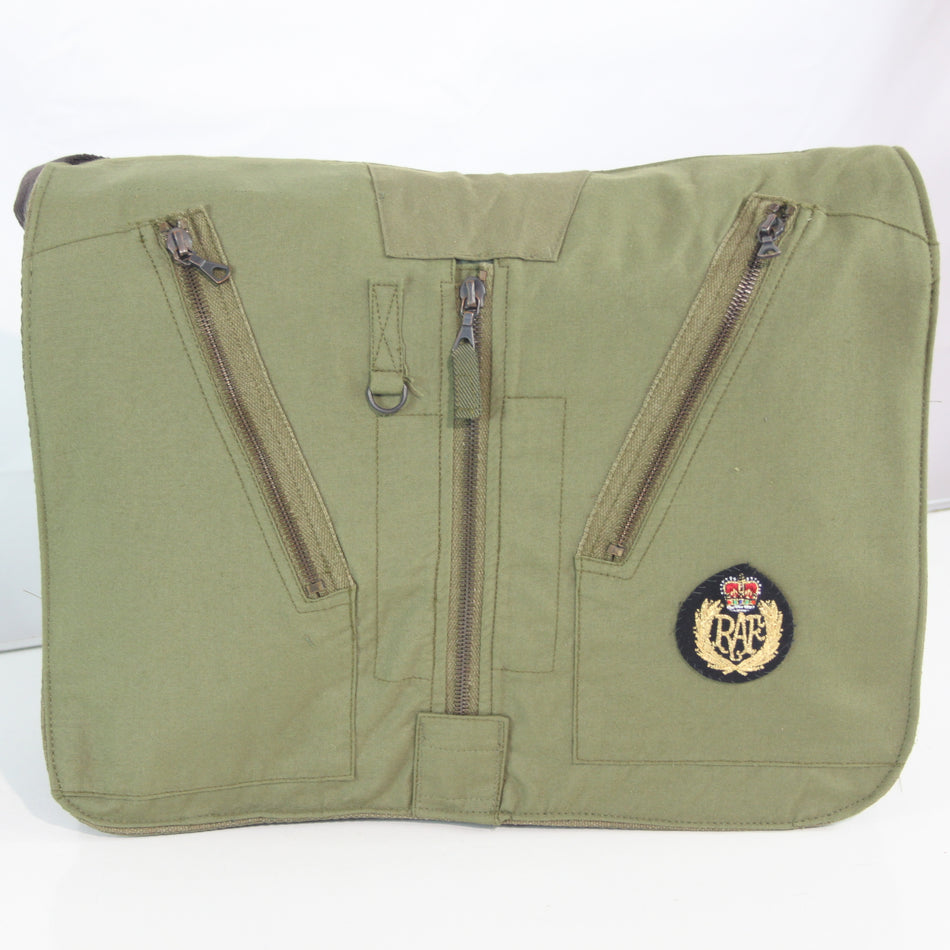 Upcycled RAF Flight Suit Made into Exclusive Messenger Bag Olive Aviation (4383)