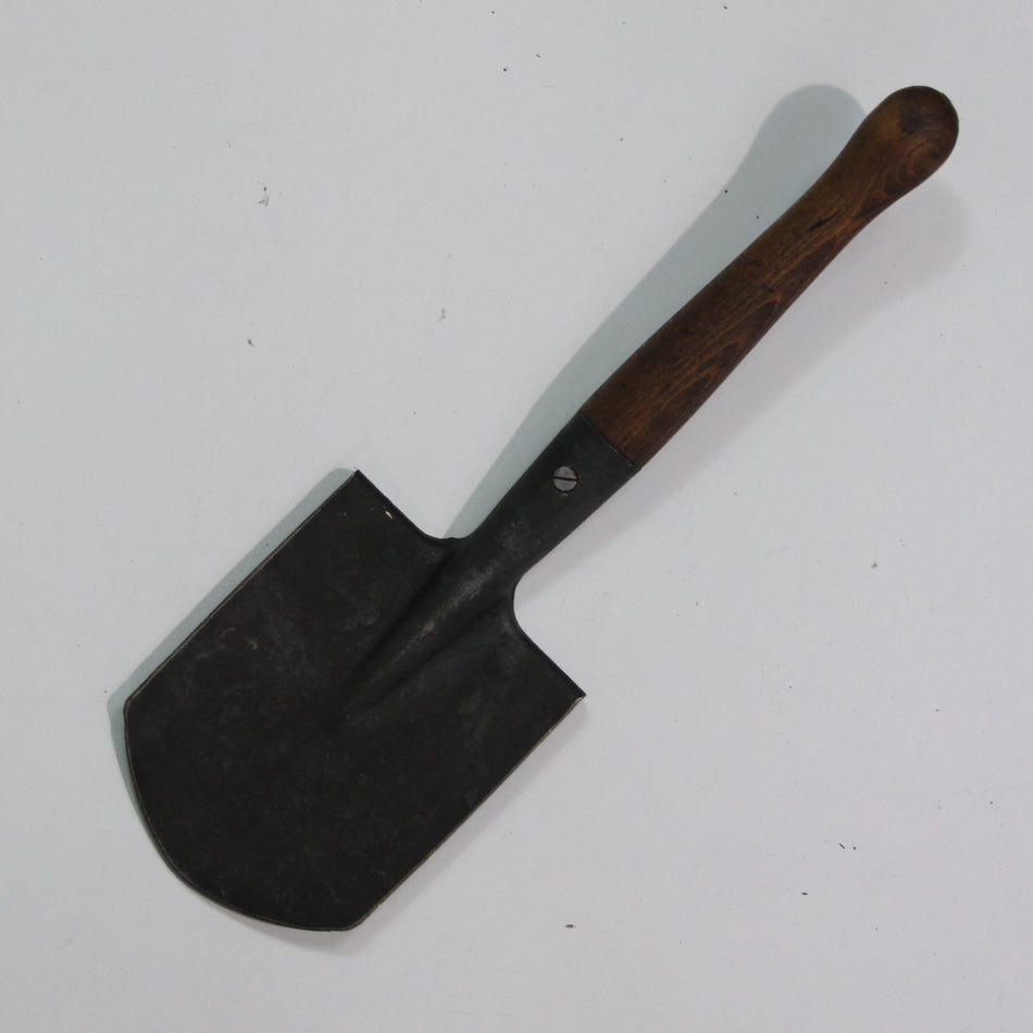 Genuine Surplus Romanian Army Steel Fixed Shovel Wooden Handle Military (4420)