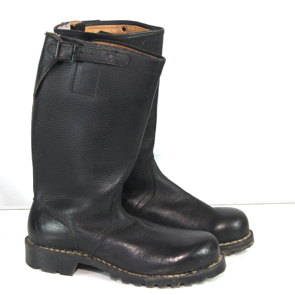German Army Jack Boots Black Leather ODD PAIR Surplus 9 & 9.5(4505)