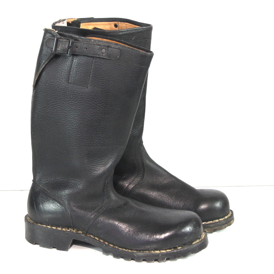 German Army Jack Boots Black Leather ODD PAIR Surplus 9 & 9.5(4505)