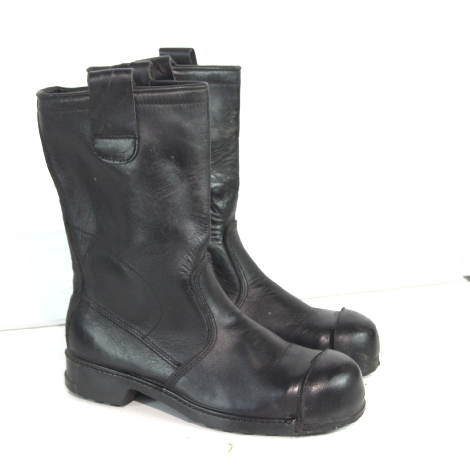French Army Jack Boots Black Leather Pull on Genuine Surplus EU 41 (4508)