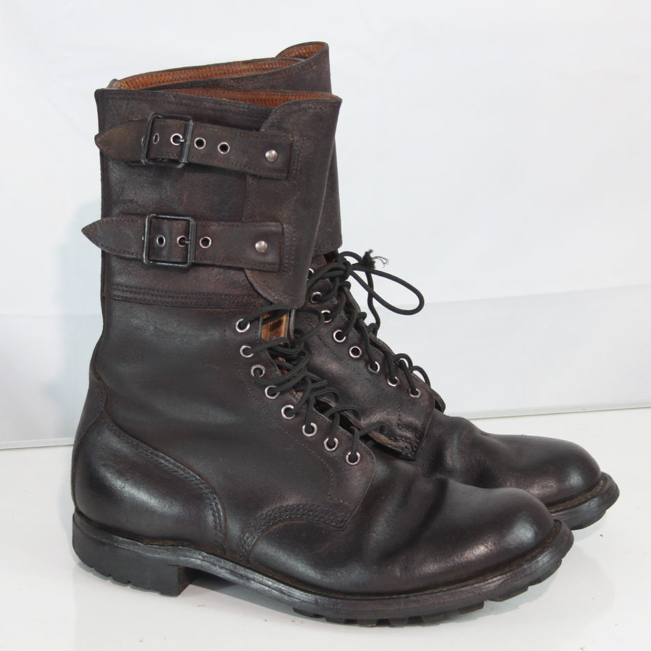 French Army M47 Boots Brown Leather Lace Up Punk Genuine Surplus EU 47 (4514)
