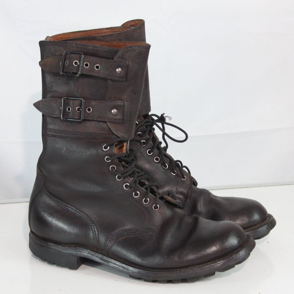 French Army M47 Boots Brown Leather Lace Up Punk Genuine Surplus EU 47 (4514)
