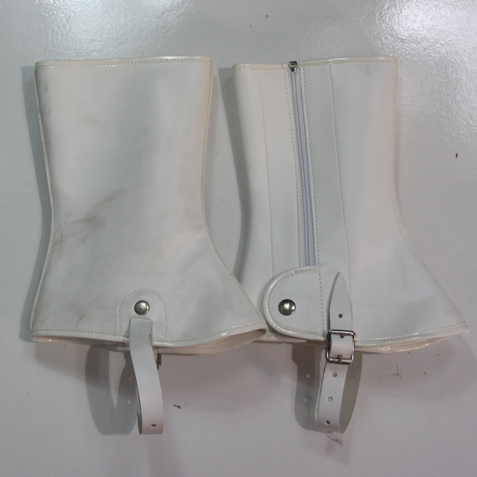 White Spats Ceremonial Military French Navy Vinyl Plastic (4517)