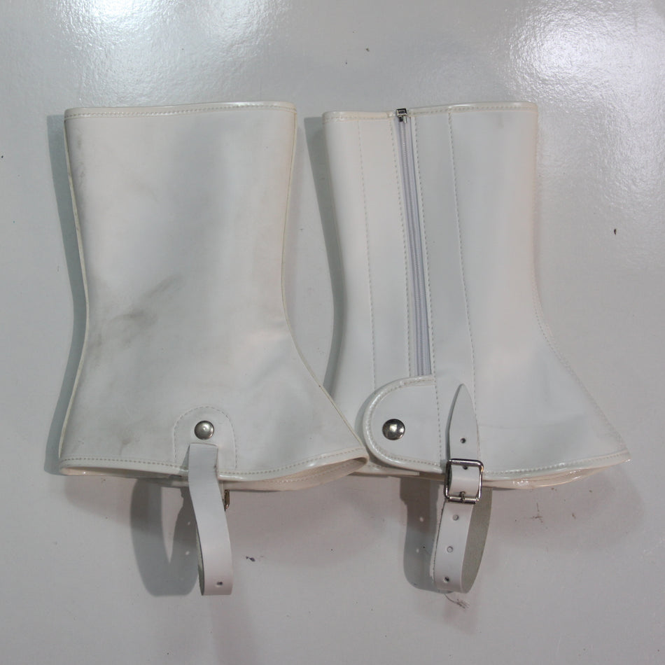 White Spats Ceremonial Military French Navy Vinyl Plastic (4517)