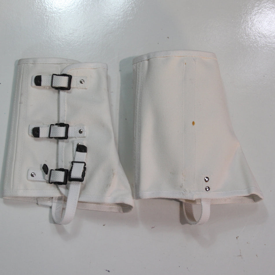 White Spats Army Ceremonial Military Gaiters Some marks (4519)