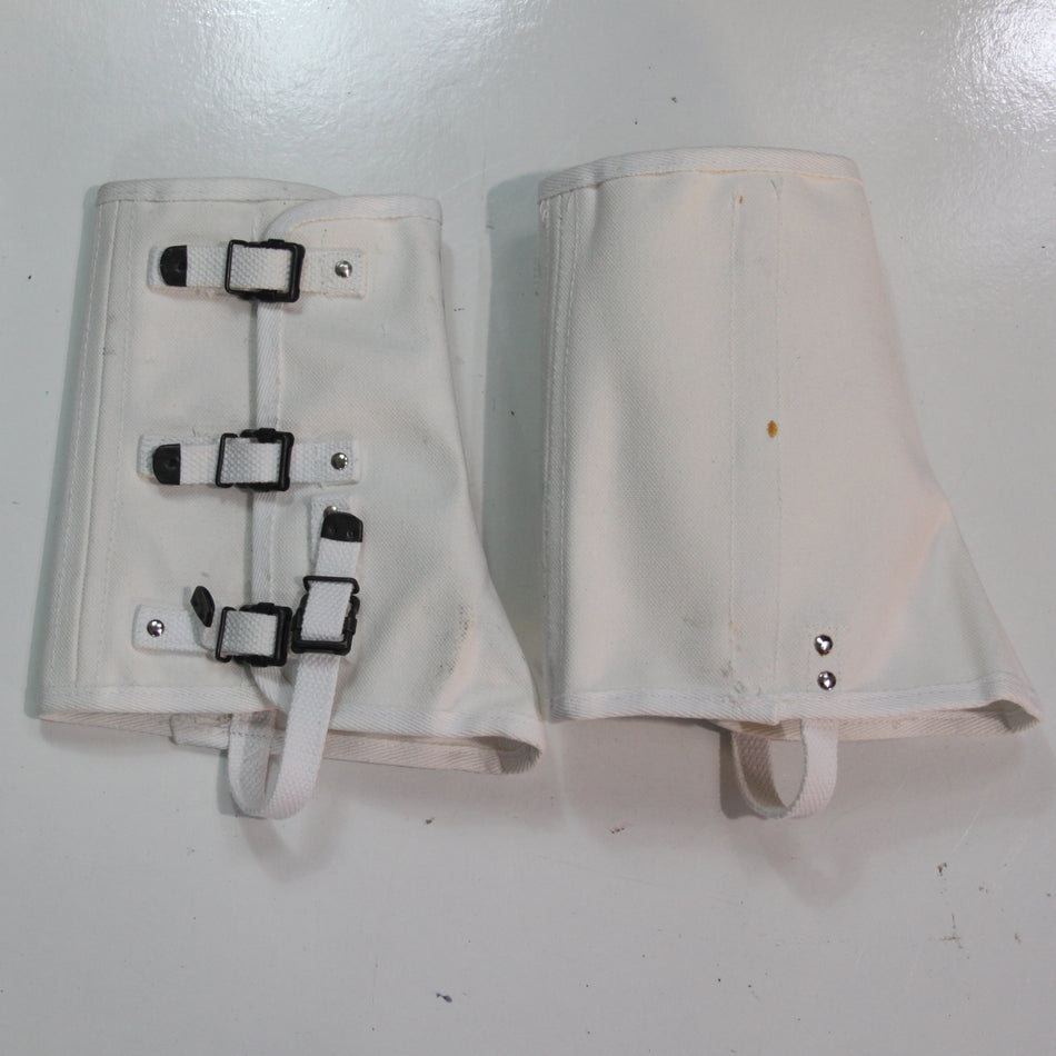 White Spats Army Ceremonial Military Gaiters Some marks (4519)