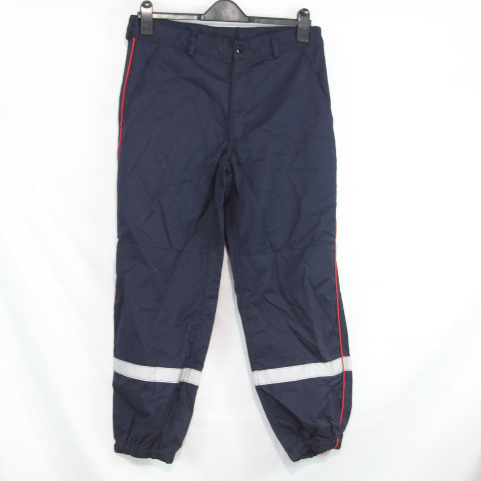 French Military Kermel Trousers Navy Blue reflective Stripes Genuine Surplus (4540)