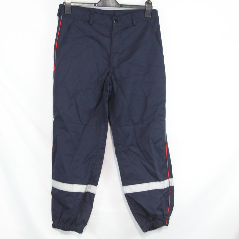 French Military Kermel Trousers Navy Blue reflective Stripes Genuine Surplus (4540)