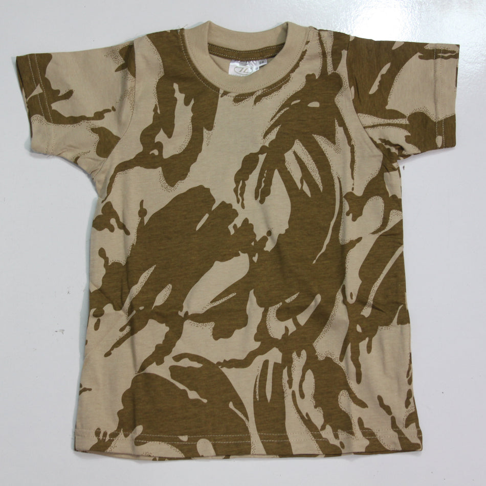 Kids Desert Camo T-Shirt Desert DPM Camouflage Sand 100% Cotton